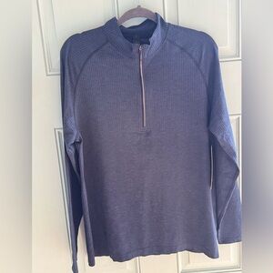 lululemon athletica Men's Blue Zip-Up Athletic shirt